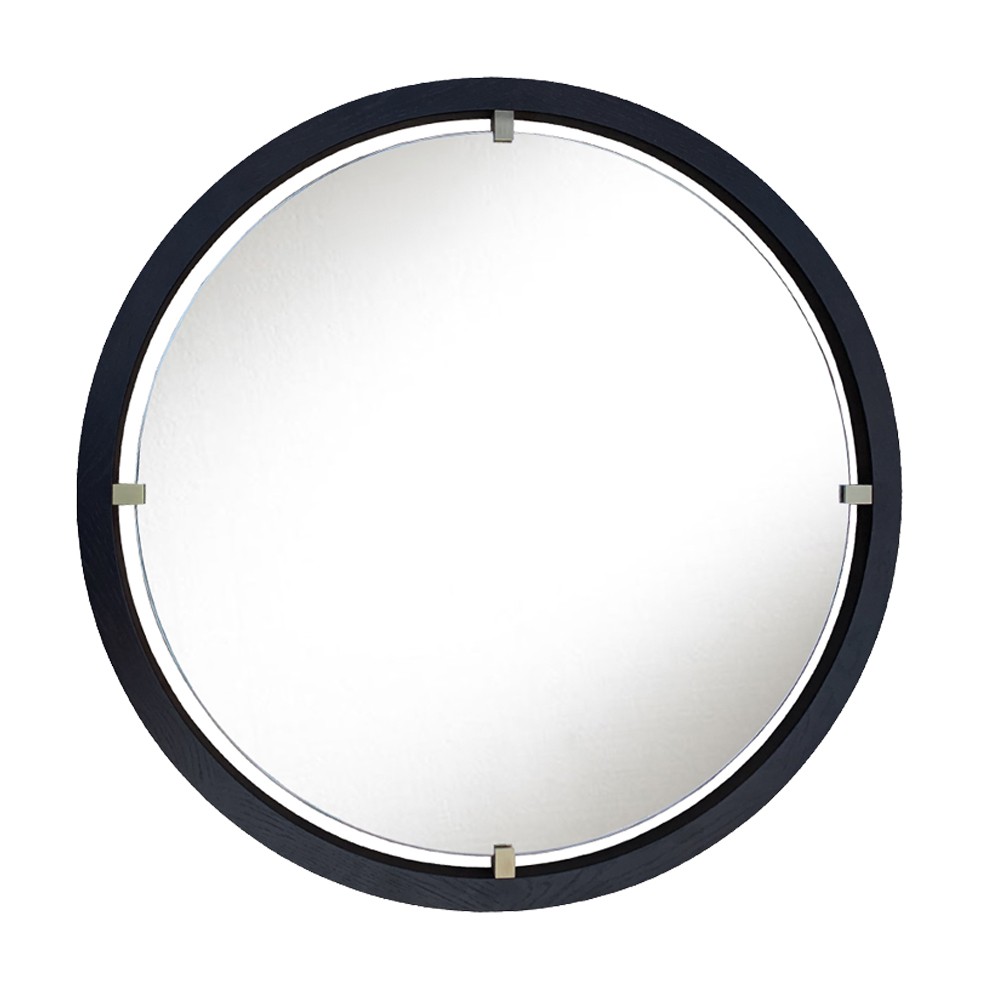 Круглое зеркало с латунным декором