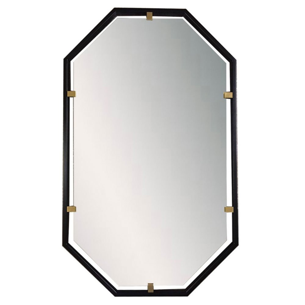 Зеркало в металлической раме с латунными скобами