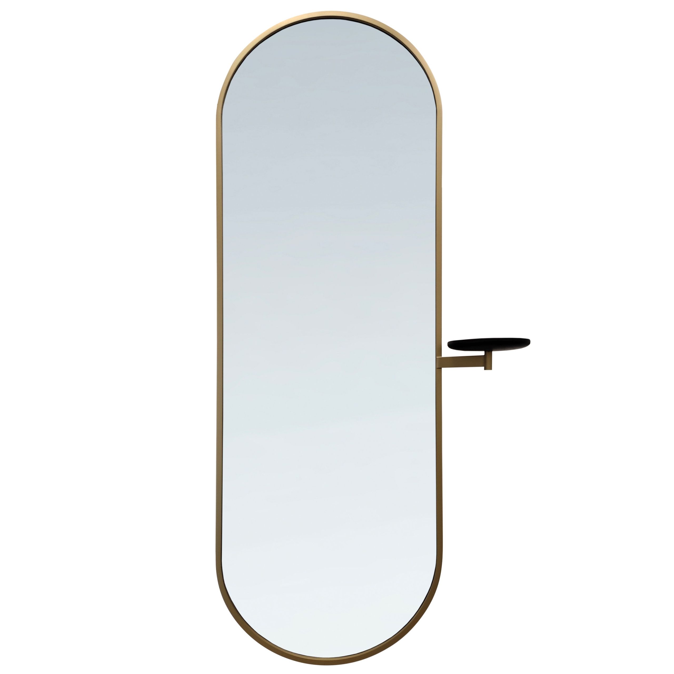 Зеркало в металлической раме с полочкой