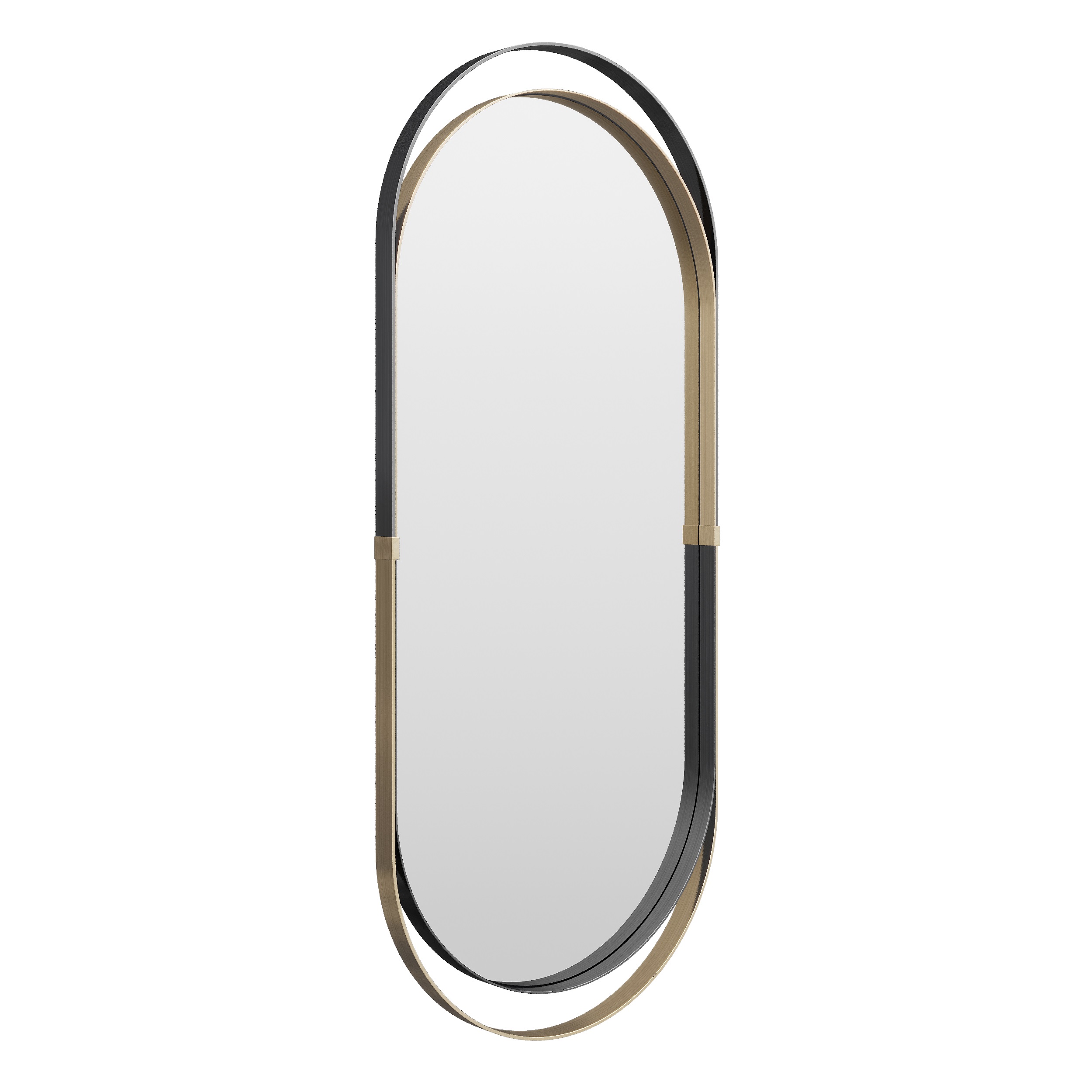 Зеркало в двойной металлической раме