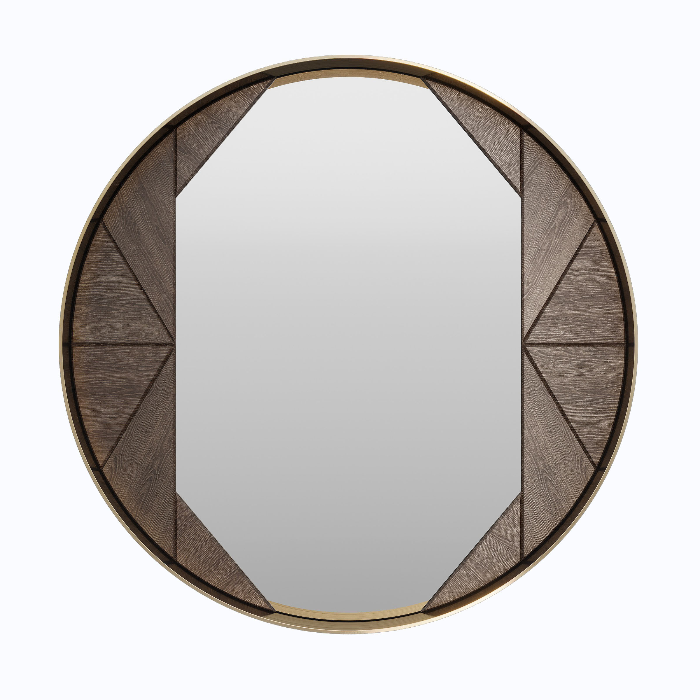 Зеркало Пазл круглое дерево