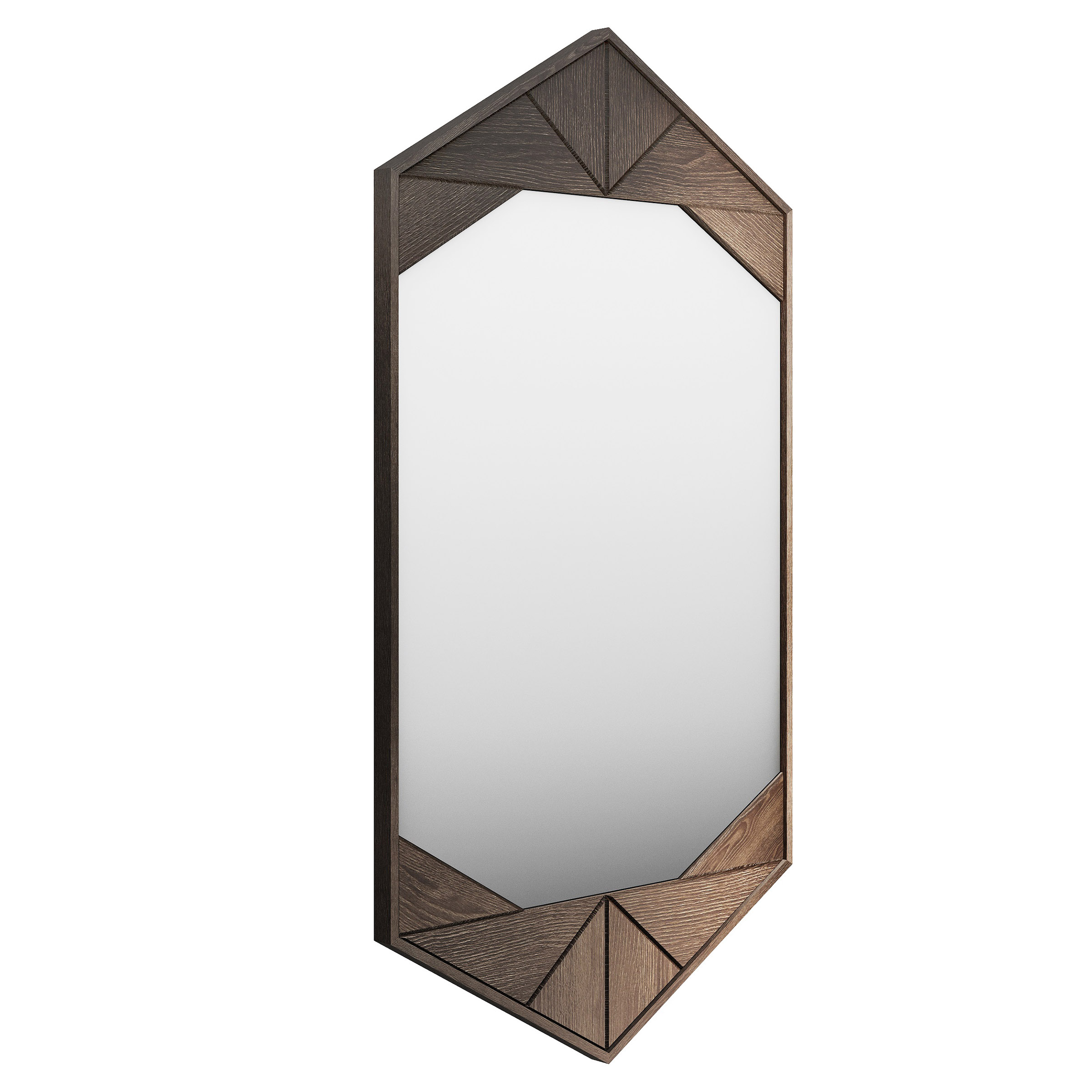 Зеркало Пазл шестигранник дерево