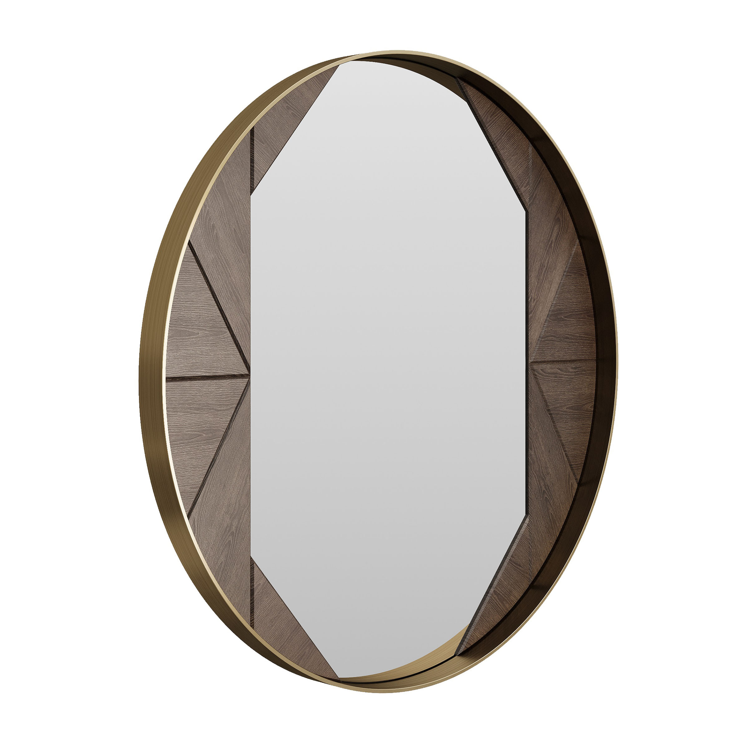 Зеркало Пазл круглое дерево